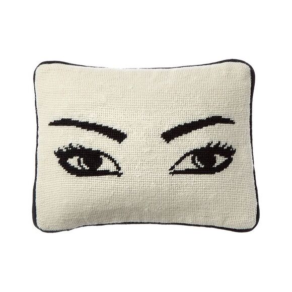 Jonathan Adler Other - Jonathan Adler Us Eyes Needlepoint Throw Pillow, Black